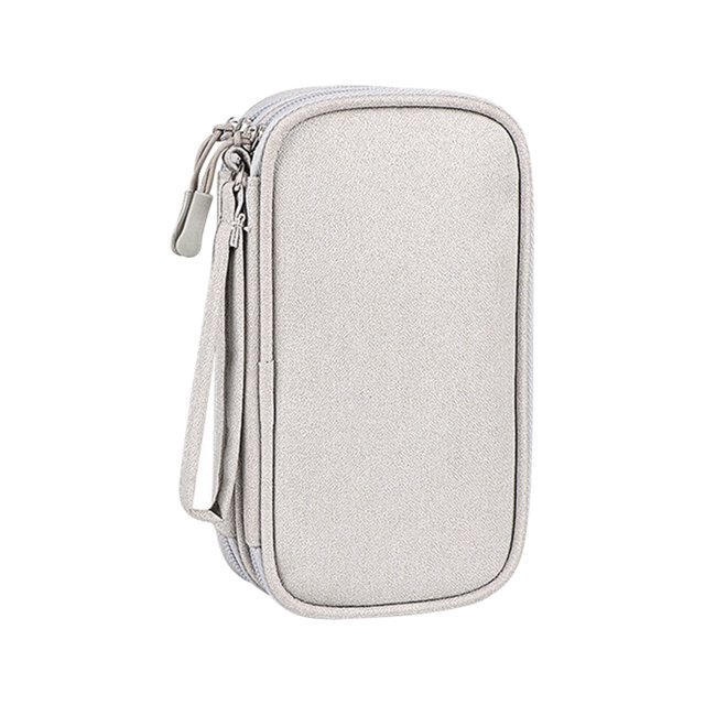 Visland Power Bank Storage Bag Multi-purpose Carrying Case Zipper Closure Large Capacity Mesh Layer Cable Cord Storage Organizer