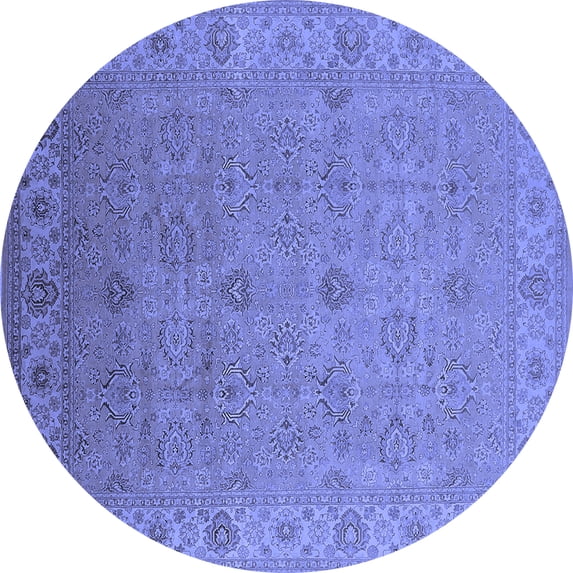 Ahgly Company Indoor Round Oriental Blue Industrial Area Rugs, 8' Round
