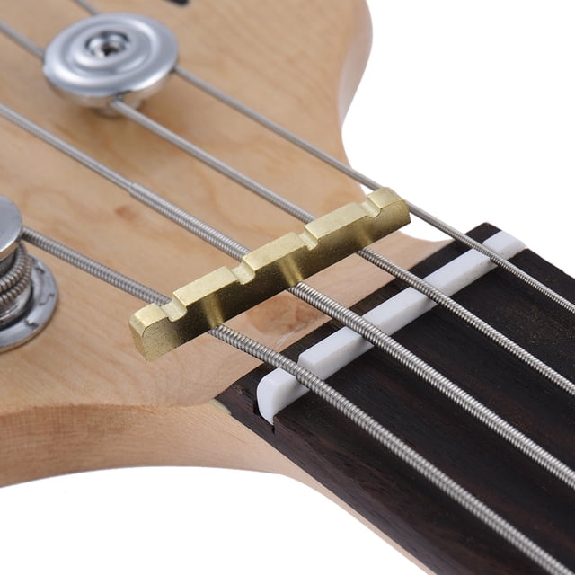 Hobbies Pre-slotted Brass String Nut for 4-string Electric Bass Guitar Part Replacement 38 x 3.6 x 6.3-4.8mm