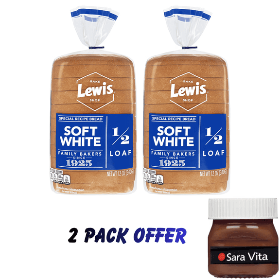 Lewis Bake Shop Soft White Half Loaf Bread, 1/2 Loaf, 12 oz