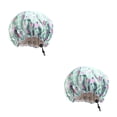 thumbnail image 1 of Jumpingount Gorro de dormir de noche para niños con hebilla ajustable, gorros de satén, gorro de dormir, tocado para el cuidado del cabello, baño, flor verde 2piezas Jumpingount CBP321340, 1 of 5