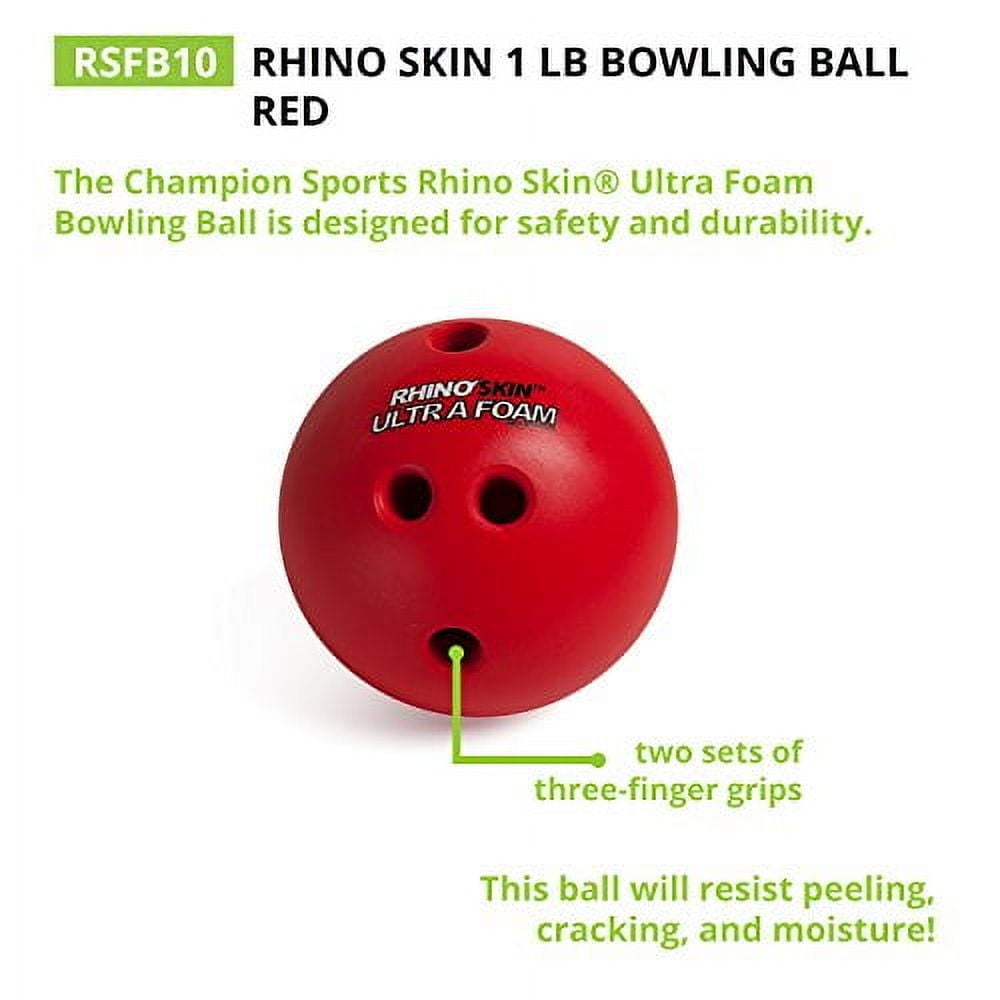 Champion Sports Foam Bowling Ball: 1 lb Rhino Skin Soft Balls for