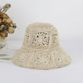 thumbnail image 3 of LPKRT Women Crochet Bucket Hat Solid Lightweight Wide Brim Sun Hat Packable Floppy Fashion Boho Hat White, 3 of 3