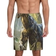 thumbnail image 1 of Balery Ferocious Dinosaur Pantalones cortos de pijama de punto de algodón para hombre con cinturilla y bolsillos-3X-Large, 1 of 6
