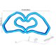 thumbnail image 3 of Lámparas De Plástico Luz de neón LED azul en forma de corazón para decoración de San Valentín (1 unidad) JASKFLY, 3 of 8