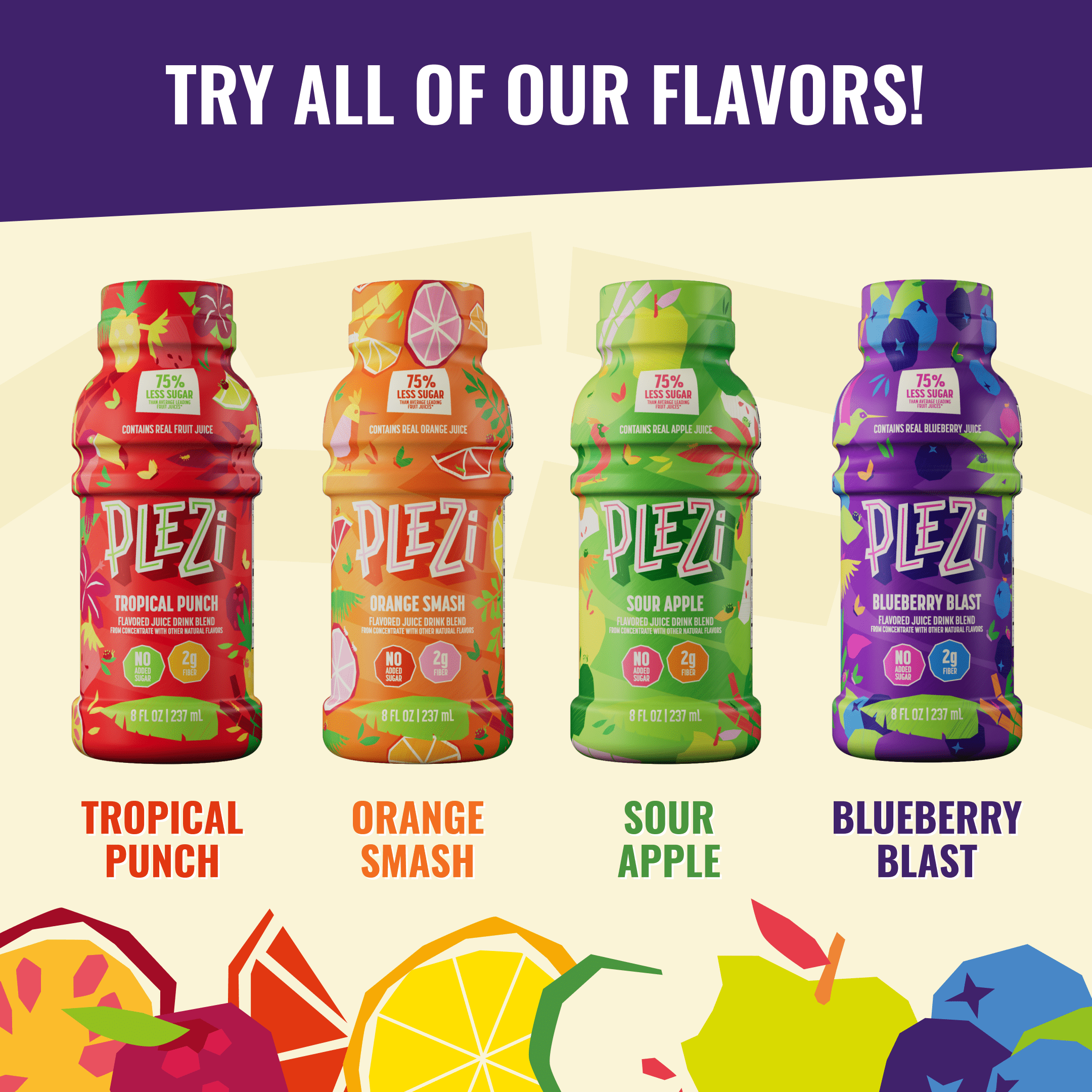 Plezi Juice Drink Blueberry Blast 4pk