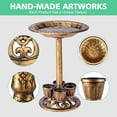thumbnail image 4 of Bird Bath for Outside with  Removable Flower Planters Polyresin Lightweight Vintage Birdbath for Outdoors Stake Standing Bowl and Water Feeder Yard Garden Decor, 4 of 6