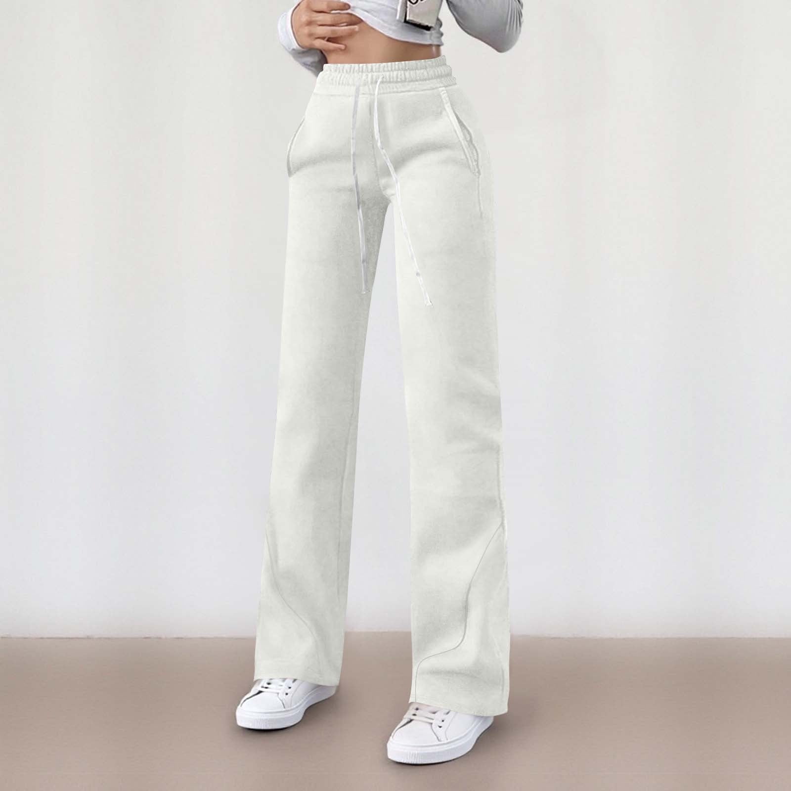 thumbnail image 2 of Womens Pants Elastic Waist Drawstring Side Pocket Straight Leg Cargo Sweatpants Black L 2 of 12