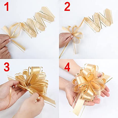 Hongchun 10 PCS Large Pull Bow Gift Wrapping Bows Pull Bow with