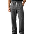 thumbnail image 2 of JOANKDMI Straight Leg Sweatpants for Men Plus Size Open Bottom Athletic Pants with Pockets Drawstring Casual Lounge Trousers,XS-4XL, 2 of 7