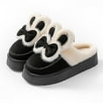 thumbnail image 3 of Gaexia Bunny Slippers for Cozy Indoor Shoes With Thick Soft Sole Winter Warm Home Footwear - w04-Black, 3 of 5