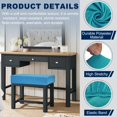 thumbnail image 3 of Funda de Taburete Bar Uxcell Rectangular, Funda de Asiento Lavable y Elástica para Taburete de Barra de Vanity con Banda Elástica para Banco de Madera y Metal (Azul Pavo Real, 4 Piezas), 3 of 6