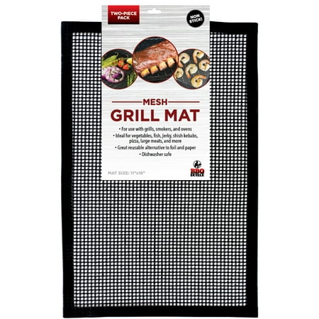 Grilling Mat - Grill Mat BBQ Tool Pack of 2 - Mesh Grill Mat That Allows Smoke to Pass Through - Non-Stick - Perfect For Grills, Smokers and Ovens