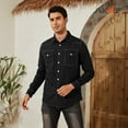 thumbnail image 4 of SUOSDEY Men's Westert Shirt Cowboy Long Sleeve Cotton Shirt Slim Fit Casual Button Down Shirts with Pockets, 4 of 6
