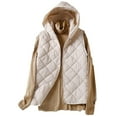 thumbnail image 4 of Lovskoo Womens Winter Coats Quilted Puffer Vest Comfortable Casual Button Put Together Solid Color Sleeveless Hooded Casual Outwear Tops Cotton Padded Outerwear Beige, 4 of 6