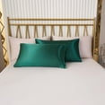 thumbnail image 5 of ANMINY Satin Pillowcase Set of 2 Standard Silk Bedding Pillowcases 30" x 20" Pillow Cover, Dark Green, 5 of 6