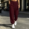 thumbnail image 2 of Women's High Waist Sweatpants Wide Leg Back Elastic Pleated Casual Tapered Sweatpants with Side Pockets Soft Loose Workout Loungewear Track Pants, 2 of 6
