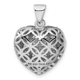 thumbnail image 4 of Sterling Silver Heart Pendant Necklace for Women with Filigree Design, Red Gemstone Accents, Floral Pattern, Romantic Symbol, Elegant Jewelry for Anniversary or Daily Wear, 4 of 6