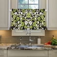 thumbnail image 2 of Yayeee Kitchen Curtains Tier Pair Light Filtering 27"x24" Rod Pocket Short Cafe Window Panel, Green Flower Pattern, 2 of 7