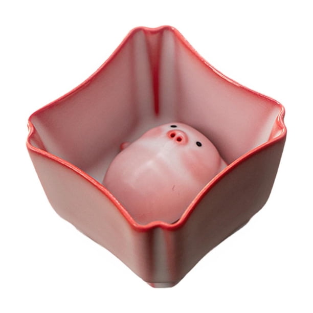 Taza de té de cerámica con forma de cerdito, adorno coleccionable, portátil, con mascota de té Kung Fu 110 ml