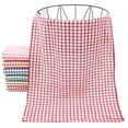 thumbnail image 1 of 1 Pcs Drying Plaid Lint Terry Cotton Tea Towels Dish Towels Dish Cloths Kitchen Cleaning RED, 1 of 8