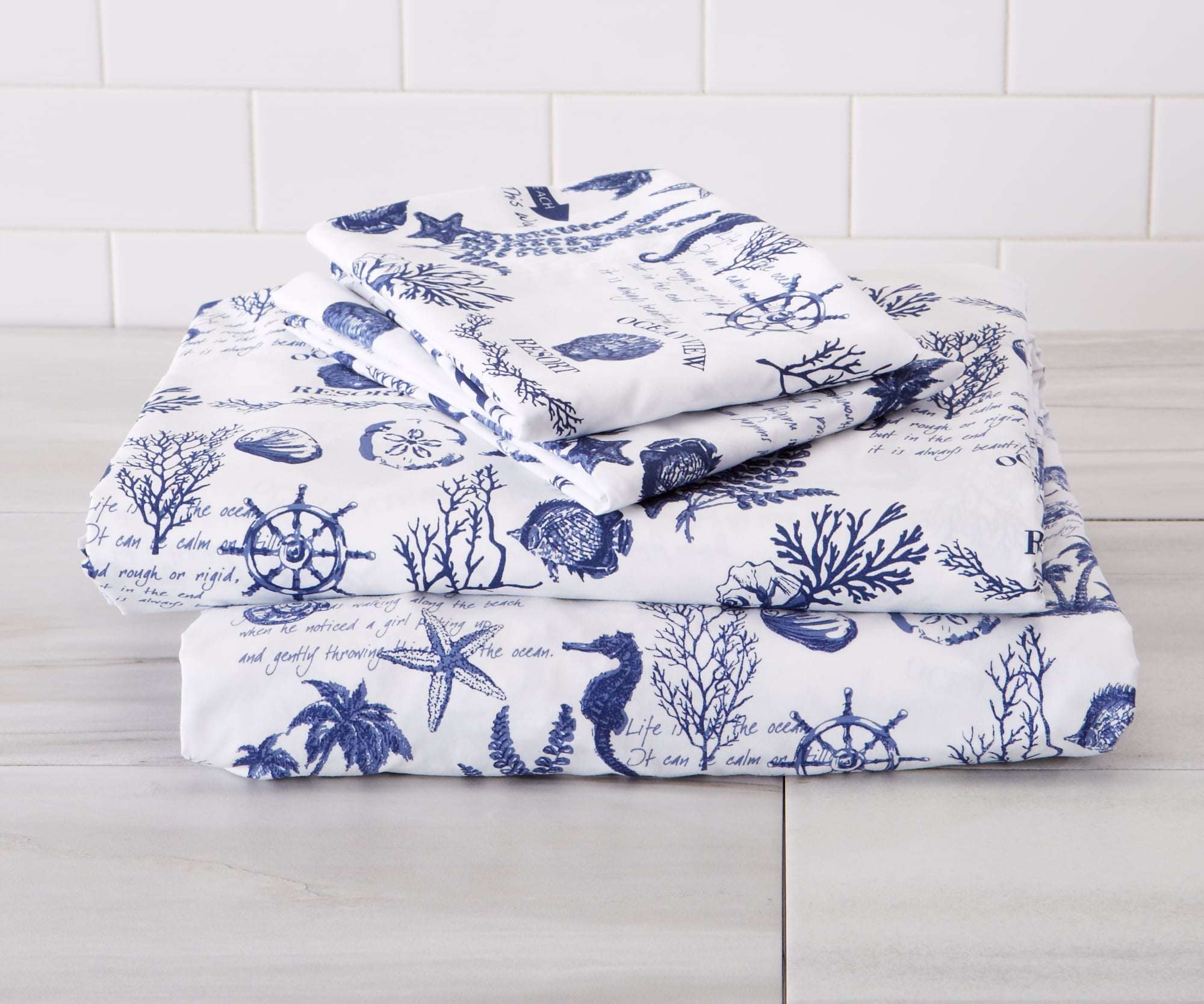coastal printed microfiber sheet set by home fashion designs microfiber sheets walmart