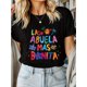 thumbnail image 1 of Women's Black & White T-Shirt - "Grandma is Beautiful" Spanish Graphic Print with Colorful Hearts, Flowers & Bees - rthday Gift for Her, Seasonal Fashion, Trendy Style, Breathable Material, ShSoft St, 1 of 6