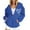 Blue, variant on QUINDOS Zip up Womens Hoodies with Zippers Zipper Jacket Plus Size Womens Sweatshirts and Hoodies Casual Crew Neck Long Sleeve Plain Pullover Tops