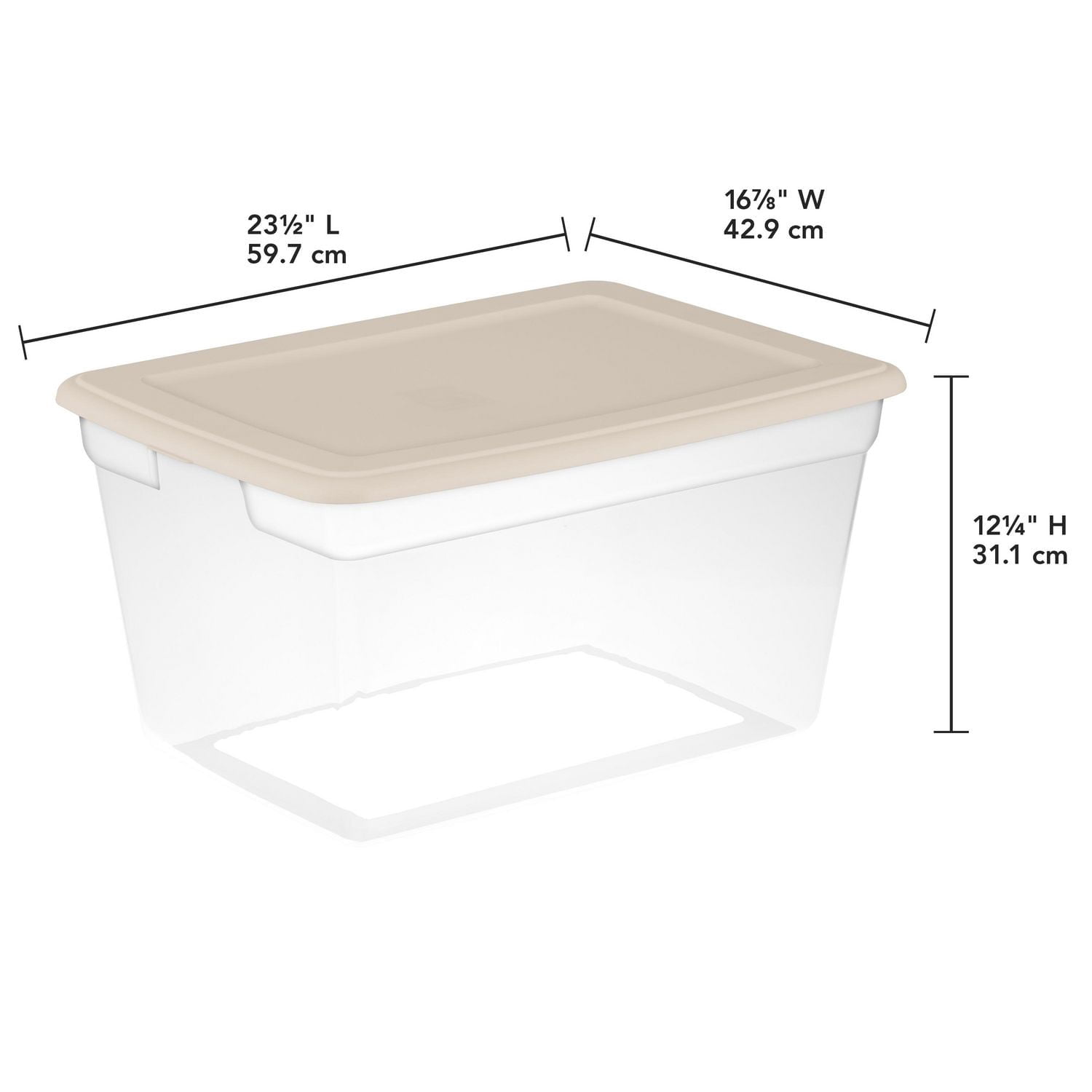 Sterilite Boîte de Rangement 55L - Bronzer