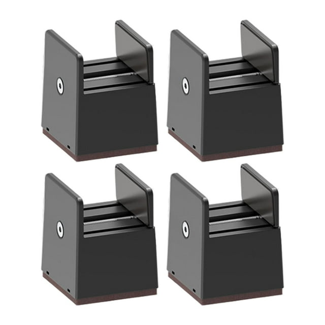 4 elevadores de cama, elevadores de muebles, protectores de suelo, antideslizantes, resistentes, cuadrados, con abrazadera de tornillo ajustable para Altura 50mm