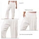 thumbnail image 4 of Pantalones blancos elásticos para mujer para un estilo elegante diario o playero, talla L Pantalones elegantes de cintura alta y pierna ancha, 4 of 5