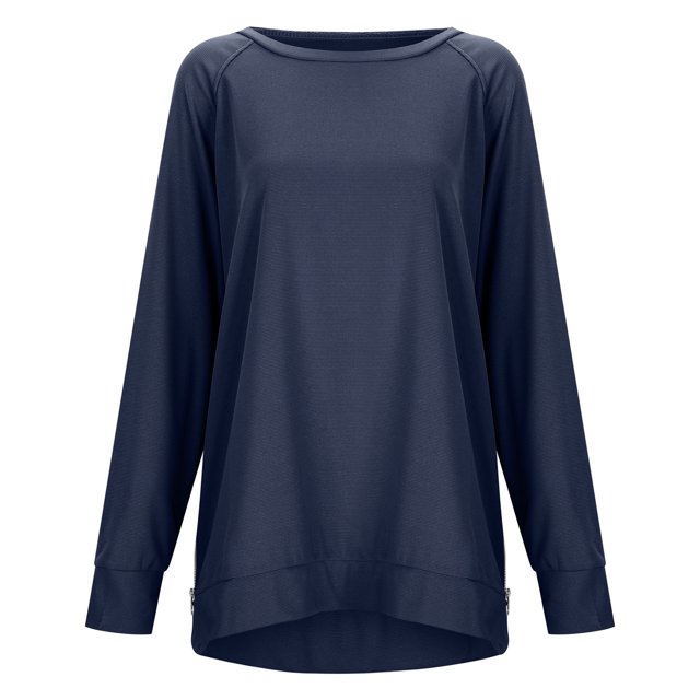 WEAIXIMIUNG Chandail en Molleton pour Femmes Chandails en Molleton Col Rond Tendance Manches Longues Pull Vêtements 2024