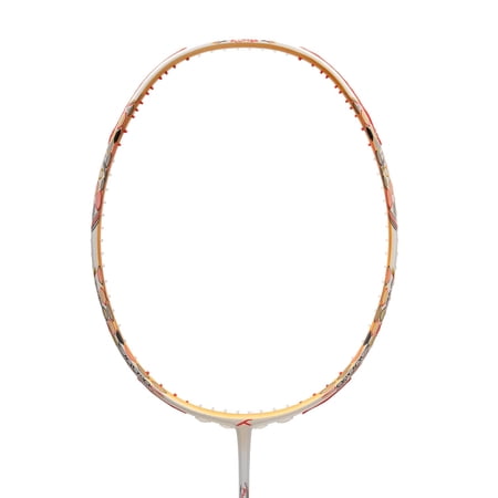 Hundred Flutter S Attk Carbon Fibre Unstrung Badminton Racket With Full Racket Cover For Intermediate Players | Colour ?White & Gold | Grip Size G6