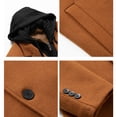 thumbnail image 4 of Abrigo de invierno para hombre, abrigo largo de lana cálido, abrigo de invierno de negocios, chaqueta de invierno para ocio con capucha extraíble, 4 of 6