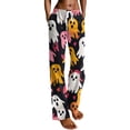 thumbnail image 6 of Garbnen Halloween Pajama Pants Ghost Print Women’s Lounge Pants Comfy Cute Elastic Waist Fall Winter Wide Leg Women Sleep Pants M, 6 of 6