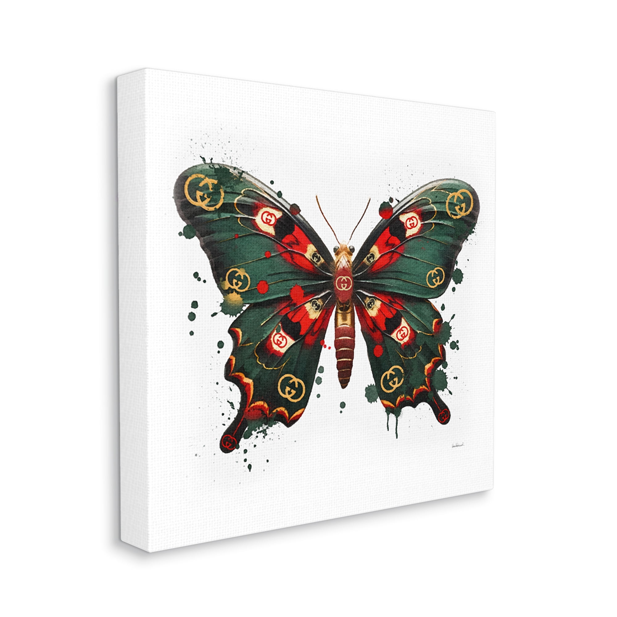 Stupell Industries Fashion Brand Butterfly Animals & Insects Painting Gallery Wrapped Canvas Art Print Wall Art, 30 x 30