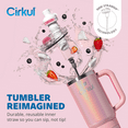 thumbnail image 5 of Cirkul 30oz Travel StrawSip Double-Wall Insulated Stainless Steel Tumbler with Handle, Rose Shimmer (Light Pink Sparkle), 5 of 14