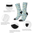 thumbnail image 3 of KLL Floral In Blue Print Cool Socks Men's Women's Crew Socks Funny Crazy Novelty Stockings, 3 of 6