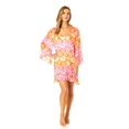 thumbnail image 2 of Anne Cole Womens Tie Dye Foulard V Neck Flounce Tunic Cover Up Tie Dye Pink M, 2 of 3