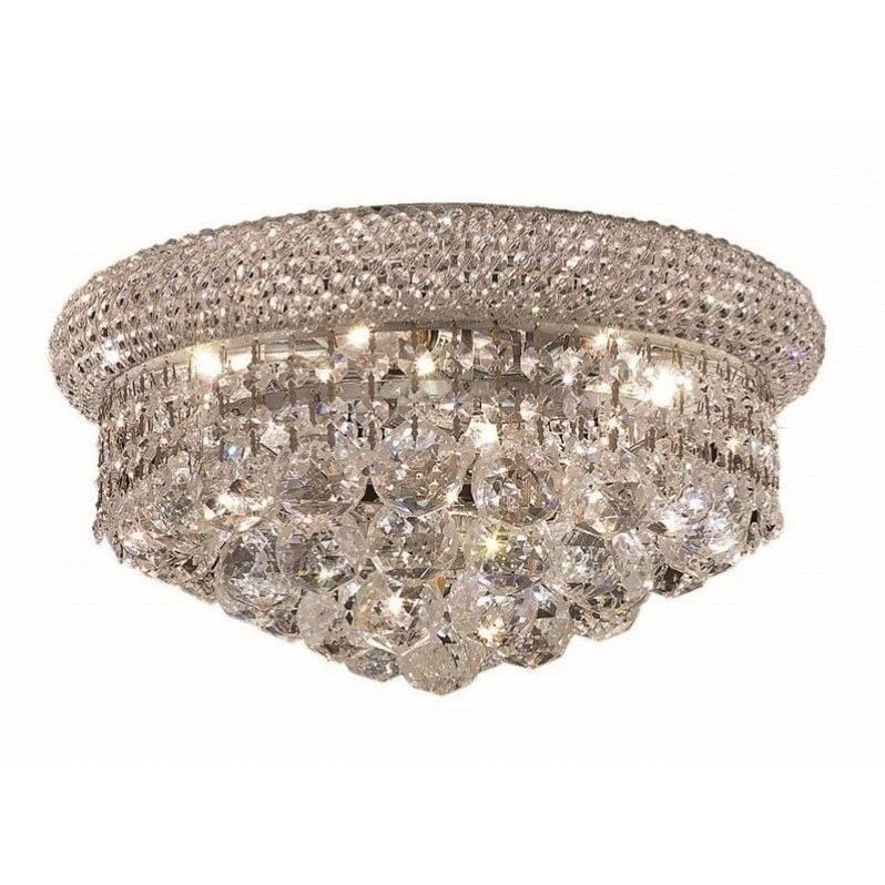 Gold Semi-Flush Mount French Empire Crystal Chandelier 