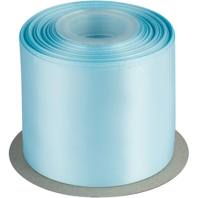 GFDYREE 3" Inch Double Faced Satin Ribbon Lt. Blue Solid Polyester Craft Ribbon - 25 Yards Perfect for Gift Wrapping, Crafts, Wreath, Wedding Party Ceremony Decoration, Floral Arrangement, S