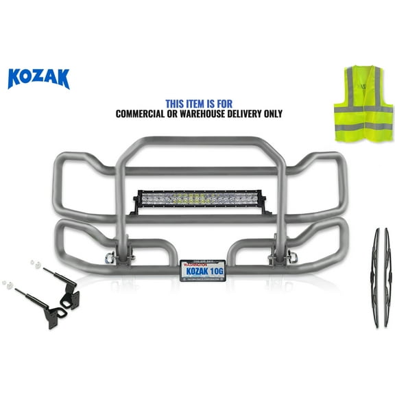 Front Grey Grille Deer Moose Brush Bumper Guard Large Compatible with Freightliner Cascadia 2008-2017