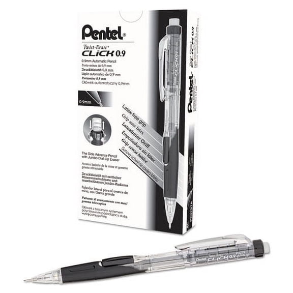 Twist-Erase Click Mechanical Pencil, 0.9 Mm, Hb (#2.5), Black Lead, Black Barrel | Bundle of 2 Each
