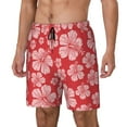 thumbnail image 2 of Gaeub Red Hibiscus Flower Mens Swim Trunks Stretch Beach Shorts Quick Dry for Men Swim Shorts Swimwear with Pockets- 3X-Large, 2 of 9