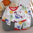 thumbnail image 2 of TOWED22 Toddler Baby Girl Fall Winter Clothes Outfits Funny Print Graphic Girl Fall Sweatshirt Pant Set Size:5-6 Y ,Color:Sky Blue, 2 of 4