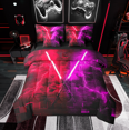 thumbnail image 1 of Erosebridal Teens Lightsaber Bedding Sets Queen Size, Futuristic Rectangle Comforter Sets with Sheets, Lightning Decor, Reversible, 1 of 1