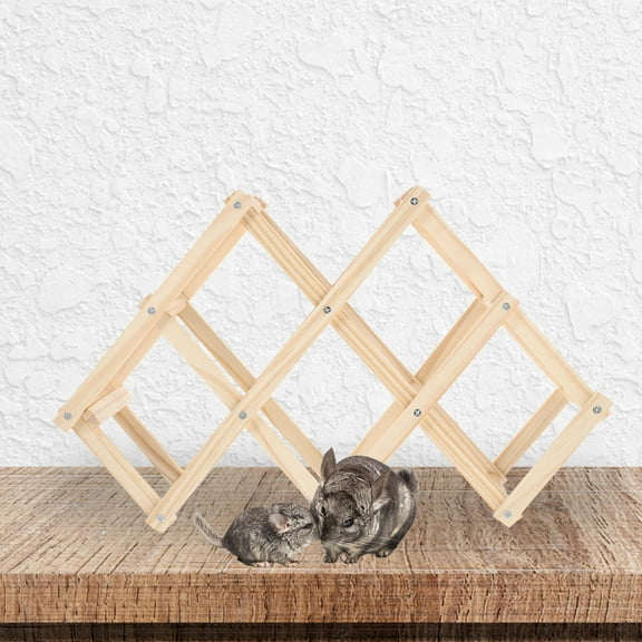 TEHAUX Wooden Rat Ladder Toy with Hamster Hideout - Indoor Small Pet Play Accessory for Rats, Hamsters, and Small Animals, 1 Piece