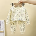 thumbnail image 2 of HCNTES Baby Girl Clothes Set Fall Long Sleeve Sweatshirt Pants Headband Outfits(6-12 Months,Beige#@1), 2 of 6