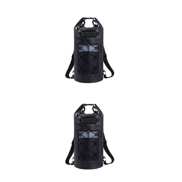 Smilepp PVC Waterproof Dry Backpack Stay Prepared And Enjoy Every Outdoor Activity Fashionable Appearance black 2Set