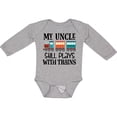 thumbnail image 3 of Inktastic My Uncle Still Plays with Trains Boys or Girls Long Sleeve Baby Bodysuit, 3 of 5